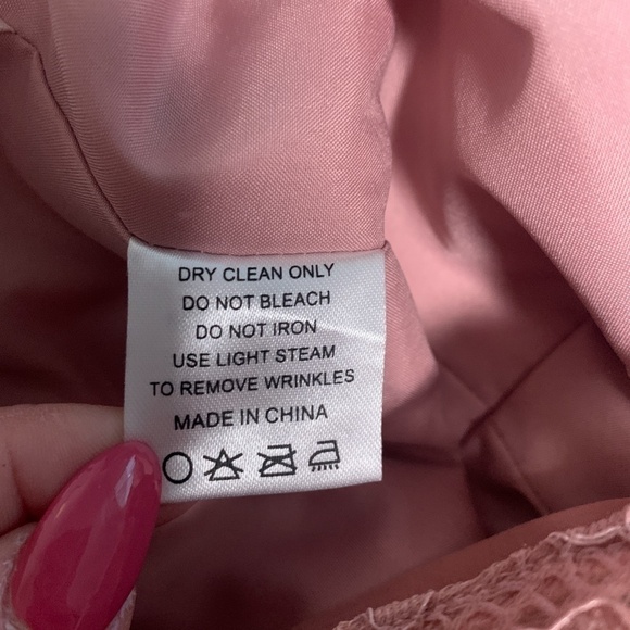 Azazie Blush Pink Bridesmaid Halter Lace Dress - Picture 9 of 11